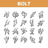 bullone fulmine icone di raccolta set vettore