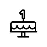 vettore icona torta festiva. illustrazione del simbolo del contorno isolato