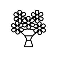un mazzo di fiori icona vettore. illustrazione del simbolo del contorno isolato vettore