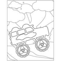 disegno del profilo del monster truck per la pagina da colorare, fuoristrada vettore