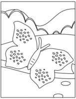 pagina da colorare del personaggio della farfalla del fumetto in bianco e nero per le attività primaverili dei bambini. vettore