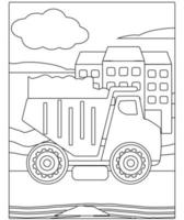 pagina da colorare del cartone animato. veicoli da costruzione. libro da colorare per kids.outline vettore
