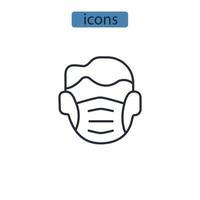 respiratore maschera icone simbolo elementi vettoriali per il web infografica