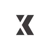 lettera astratta xk triangoli geometrici logo vettoriale