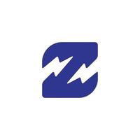 lettera z flash tuono energia semplice logo geometrico vettore