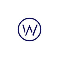 lettera w freccia su semplice disegno geometrico simbolo logo vettore