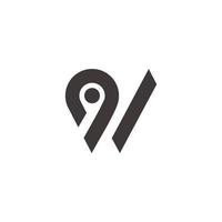 lettera w pin posizione simbolo logo geometrico vettore