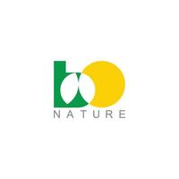 lettera b pianta verde foglia sole natura simbolo logo vettoriale