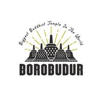 semplice disegno vettoriale del logo del tempio di borobudur