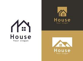 modello di logo vettoriale immobiliare, casa moderna e logo di proprietà