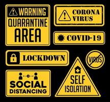 segnale di avvertimento epidemia di coronavirus covid-19. vettore