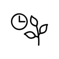 tempo l'illustrazione del profilo di vettore dell'icona dei soldi della pianta
