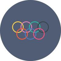 giochi olimpici cerchio piatto multicolore vettore