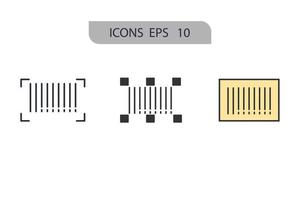 codice a barre icone simbolo elementi vettoriali per il web infografica