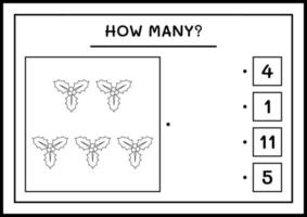 quante bacche di agrifoglio, gioco per bambini. illustrazione vettoriale, foglio di lavoro stampabile vettore