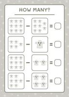 quanti fantasmi, gioco per bambini. illustrazione vettoriale, foglio di lavoro stampabile vettore