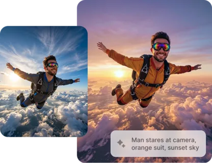 Man skydiving
