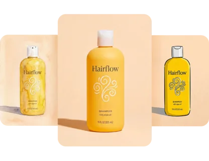 Shampoo bottle in three styles