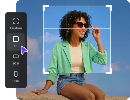 Crop frame over a portrait